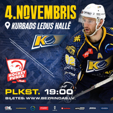 4. novembrī plkst. 19:00 Kurbads ledus hallē